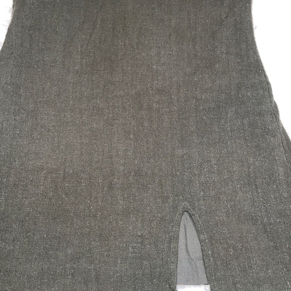 Kylie & Kendal Slit Linen Mini Dress Olive - Picture 3 of 7